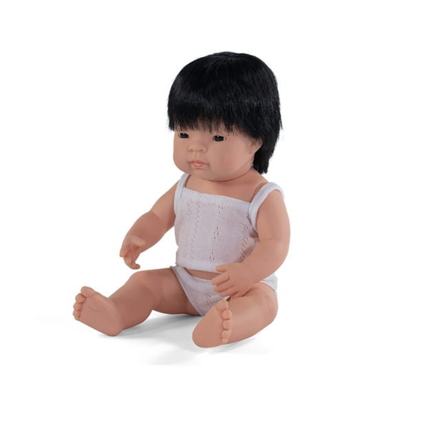 Buy Miniland Toddler Doll 38cm – Asian Boy with Down Syndrome, Inclusive Educational Toy | for kids by Learning Bugs UK