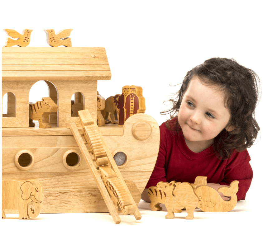 Buy Lanka Kade Deluxe Noah’s Ark - Natural Wooden Characters | for kids by Learning Bugs UK