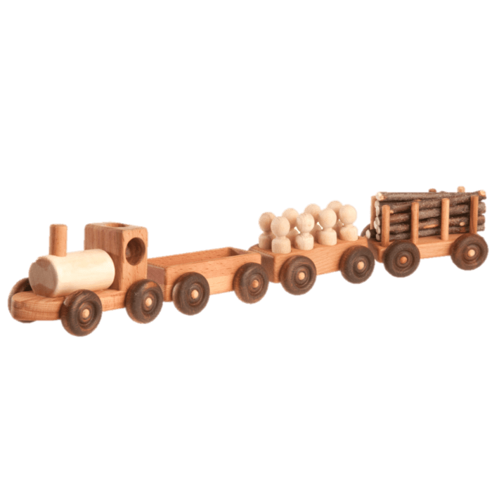 Handmade Wooden Toy Train Set Learningbugs