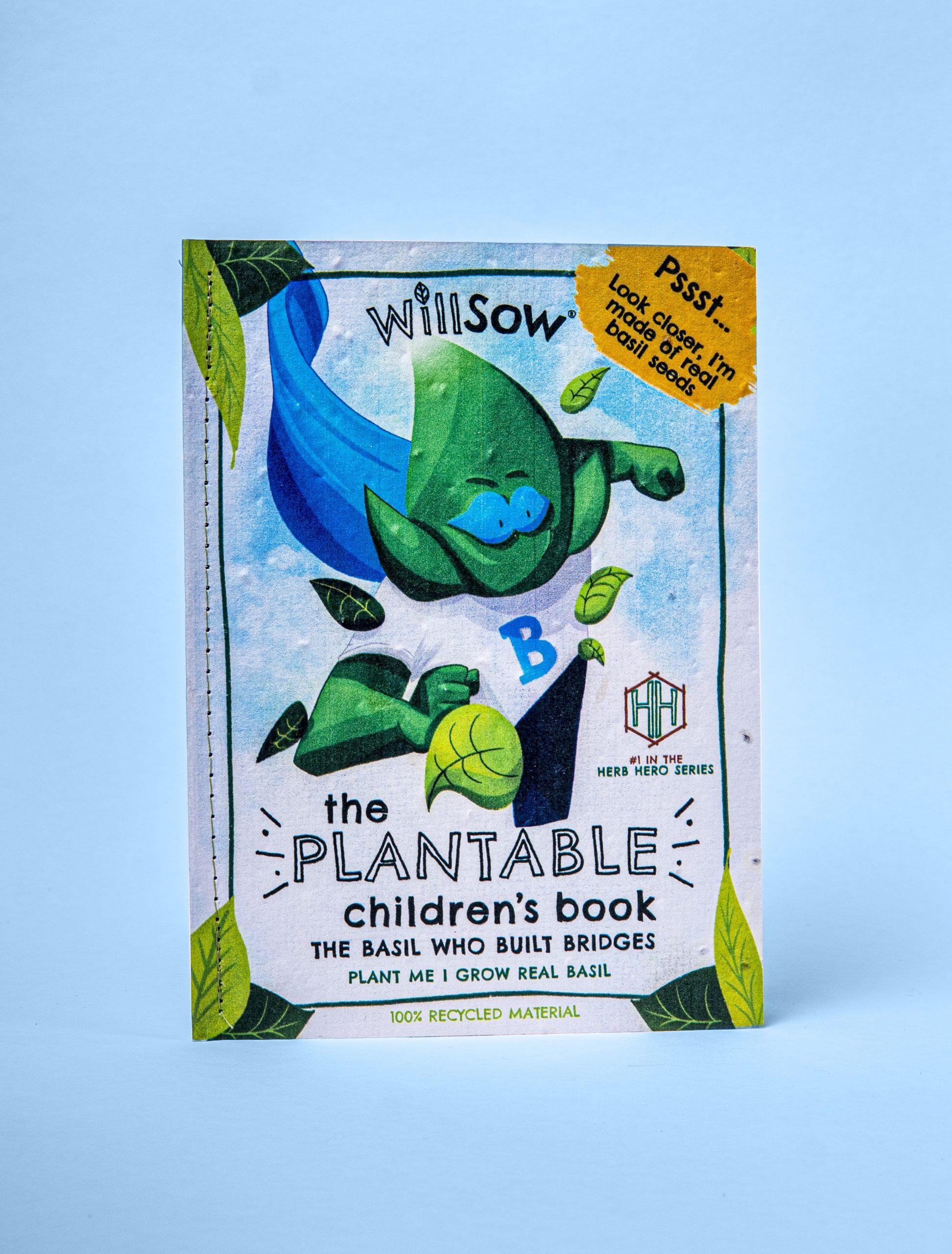 Willsow Children's Plantable Book - The Basil Who Built Bridges - Grow-Your-Own Basil Eco Storybook by Willsow - Learning Bugs UK
