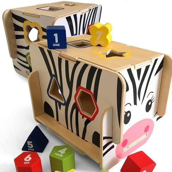 Bee Smart Wooden Zebra Shape Sorter by Bee Smart - Learning Bugs UK