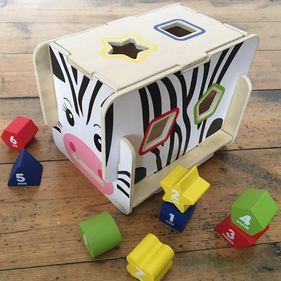Bee Smart Wooden Zebra Shape Sorter by Bee Smart - Learning Bugs UK