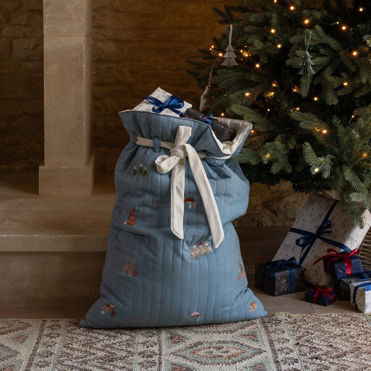 Christmas Present Sack - Owlet Friends