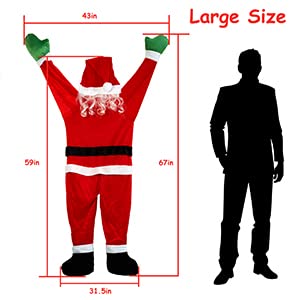 67-Inch Santa Claus Hanging Decoration