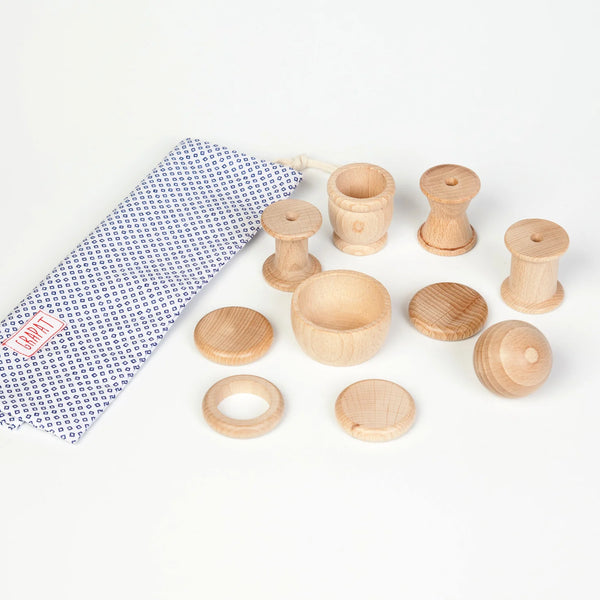 Grapat 10 Wooden Elements - Treasure Basket Set by Grapat - Learning Bugs UK