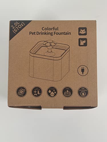 Cat Water Fountain for Drinking: 2L Cat Water Fountain - Cat Fountain - Dog Water Fountain - Pet Water Fountain - Cat Drinking Fountain