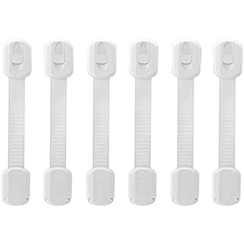 WETPET Safety Strap Locks for Fridge,Cabinets and More,Toilet Adjustable Strap,No Drilling Required,Easy Installation 6 Pack