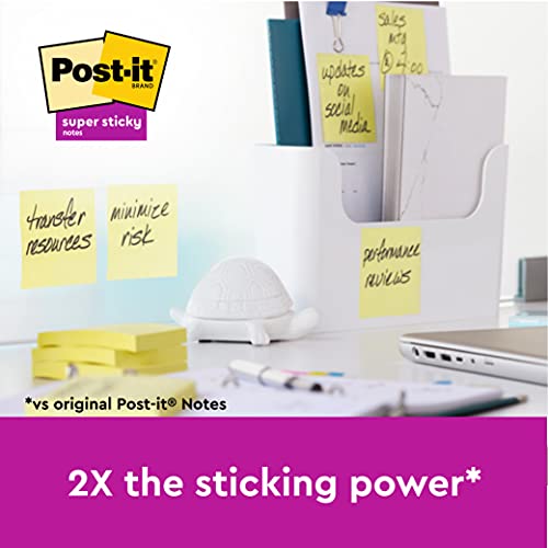 Post-it Super Sticky Notes, 6-Pack, 90 Sheets, 76x127mm, Canary Yellow