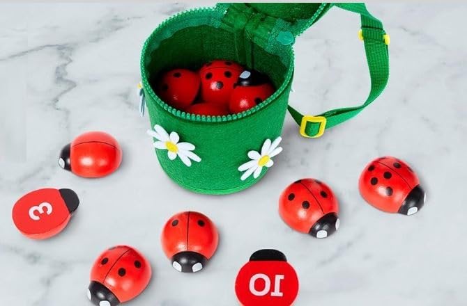 Impulse Ladybird Counting,Educational Montessori Concept,Counting Toy for Children Wooden Educational Toy for Children 2, 3, 4, 5 Years,Learning Numbers, Fine Motor Skills Develop Wooden Toy Numbers