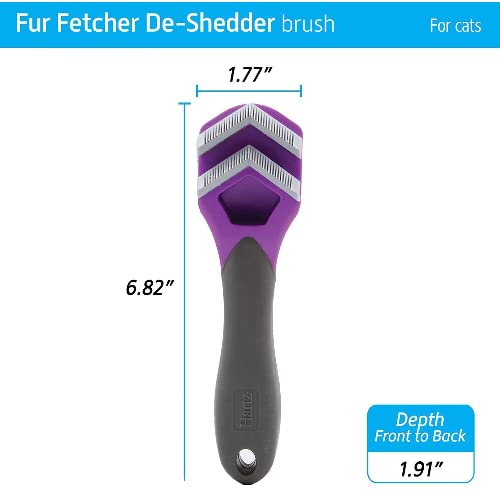 Posh Pooch Deshedding Cat Brush Tool, Bladeless Deshedding Malting Cat Deshedder Kitten Brush Tool To Remove Loose Hair & Help Cat Shedding & Malting, Safe Alternative to Sharp Blades