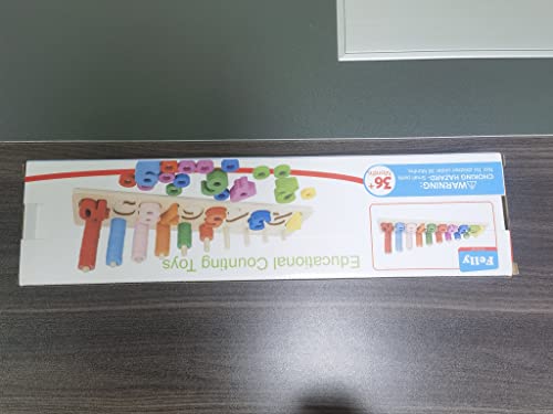 Early Educational Counting Toys - Felly Montessori Wood Blocks Puzzle Math Sorting Stacking Number Board Fishing Pole Game Play Set Learning for 3 4 5 6 years Olds Toddler Kids