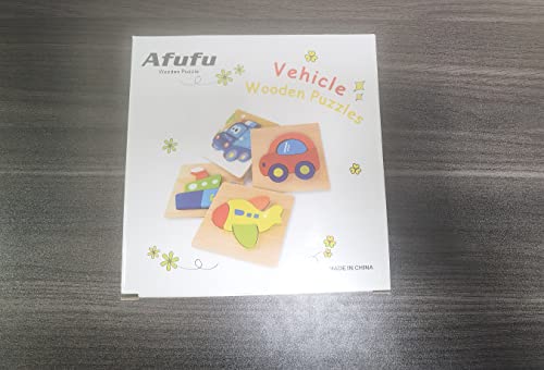 Afufu Wooden Toys - 4 Pack Jigsaw Puzzles for Toddlers 1 2 3 Years Old, Boys & Girls