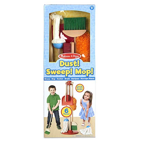 Melissa & Doug, Let’s Play House! Dust! Sweep! Mop! Pretend Play Toy Set for Kids | Cleaning Wooden Toys for Children
