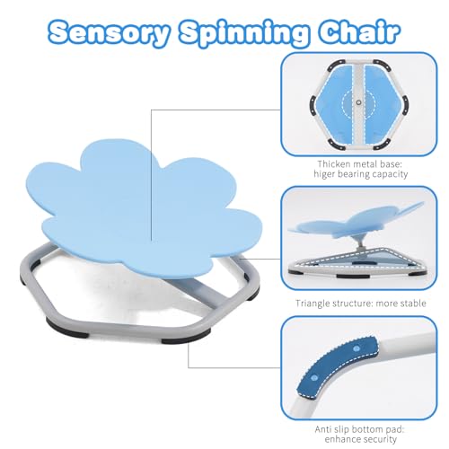 Yosamy Swivel Chair,Sensory Chair for Autism Kids,Kids Spinning Chair Metal Base Non-Slip Sitting
