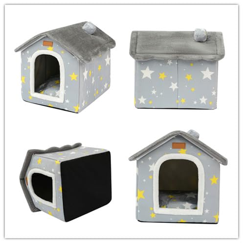 Dog House Indoor Memory Sponge, Foldable Dog House Kennel Bed Mat with Cushion for Small Medium Large Dogs Cats