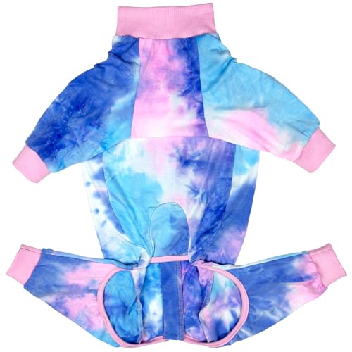 D.E.E Dog Pajamas Large Dog Clothes pjs XL Dogs Shirt Full Coverage Tie Dye Dog Onesie Dog Jumpsuits 4 Legs Girl Boy