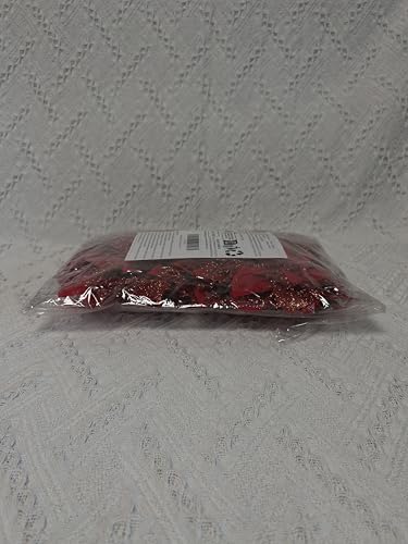 15 Red Glitter Poinsettia Christmas Ornaments with Clips