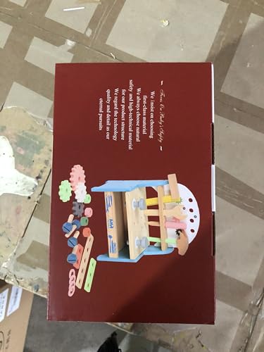 FAYDUDU Kids Tool Box Wooden Kids Tool Set Boys Girls Toys Age 2 3 4, Montessori Wooden Tool Toys Birthday for 2+ Year Old Boy Girl, Role Play Educational Construction Toddler Toys (Small)
