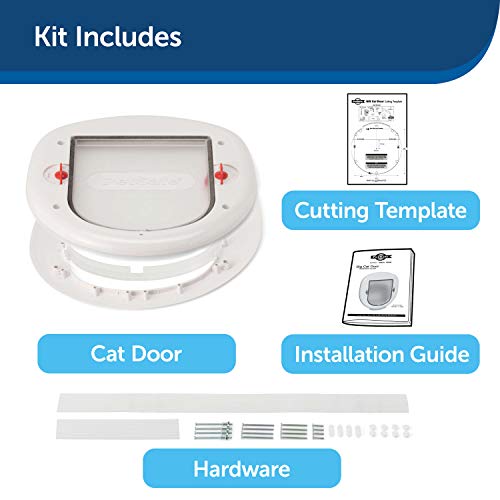 PetSafe Exterior / Interior Cat Door: Staywell Big Cat 4-Way Locking Pet Door Flap for Large Cats - Tinted Privacy Door - Weatherproof, Durable Door Frame - DIY Easy Install with Hardware Kit Included