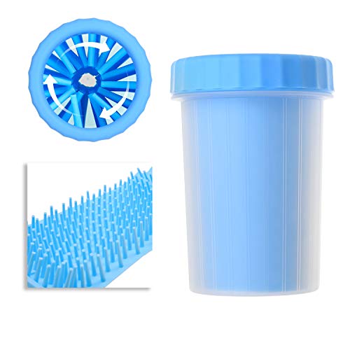 Kare & Kind Dog Paw Cleaner - Portable Washer Pet Cleaning Brush for Bathing and Grooming - Removes, Dirt, Mud, Debris - Soft Silicone Bristles Gentle for Pets - Also Includes Microfiber Cloth