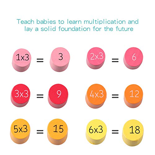 Jiahuade Multiplication Table,Learning Blocks for Maths,Wooden Counting Board,Multiplication Toy,Mathematics Educational Wooden Toys,10 x 10 Times Tables Tray,Montessori Math (B)