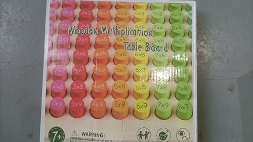 Jiahuade Multiplication Table,Learning Blocks for Maths,Wooden Counting Board,Multiplication Toy,Mathematics Educational Wooden Toys,10 x 10 Times Tables Tray,Montessori Math (B)