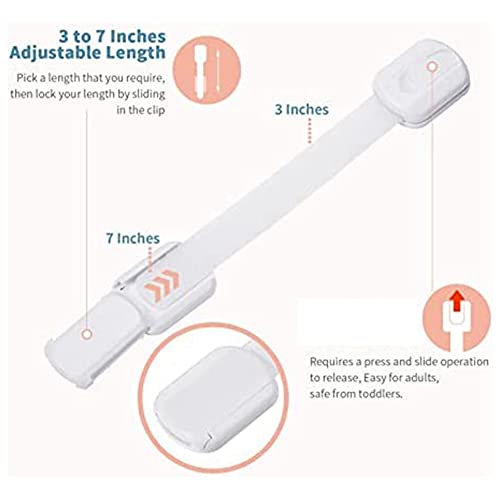 WETPET Safety Strap Locks for Fridge,Cabinets and More,Toilet Adjustable Strap,No Drilling Required,Easy Installation 6 Pack