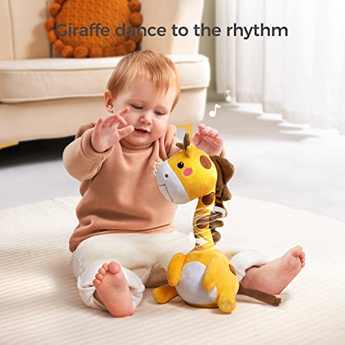 TUMAMA KIDS Baby Soft Toy 12 month Talking Dancing Giraffe Toys Plush Giraffe Toy with Record & Repeating Baby Musical Toy