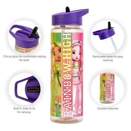 Rainbow High 600ML Reusable Straw Bottle