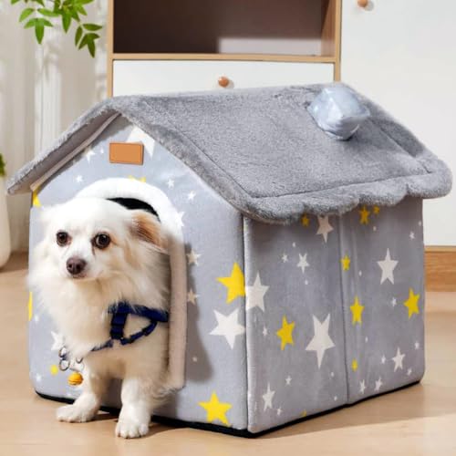 Dog House Indoor Memory Sponge, Foldable Dog House Kennel Bed Mat with Cushion for Small Medium Large Dogs Cats