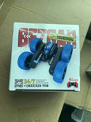 BEZGAR TD202MINI Remote Control Cars - 2.4GHz Double Sided Stunt Car, LED 360° Flip Spinning 4WD RC Car