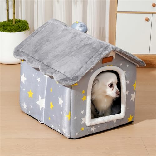 Dog House Indoor Memory Sponge, Foldable Dog House Kennel Bed Mat with Cushion for Small Medium Large Dogs Cats