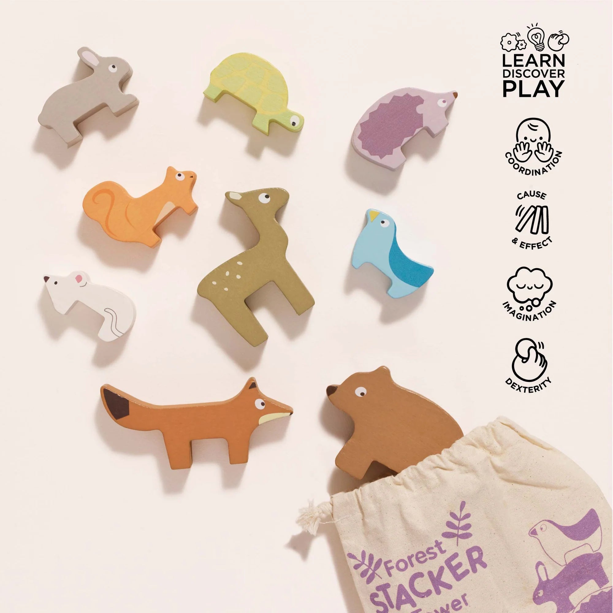 Le Toy Van Forest Stacker and Bag by Le Toy Van - Learning Bugs UK