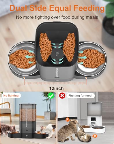 HoneyGuaridan Automatic Cat Feeder, 2.4G WiFi Smart Pet Feeder with APP Control for Remote Feeding