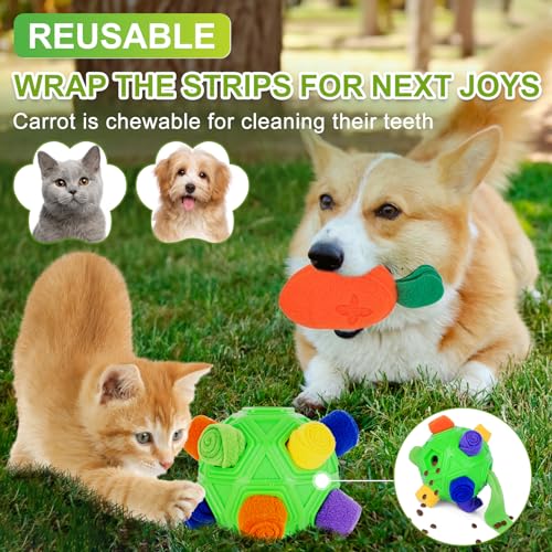 TWOPER Dog Toys Interactive Snuffle Ball and Puzzle Toy for Any Size Dogs, Encourages Natural Foraging Skills, Dog Enrichment Toys for Training and Stress Relief, Machine Washable
