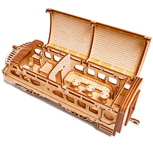 Wood Trick Atlantic Express Train 3D Wooden Puzzles for Adults and Kids to Build