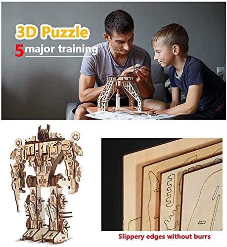 3D Robot Puzzles, Robot 3D Puzzle, Robot Made of Wood, 3D Wooden Puzzle Children