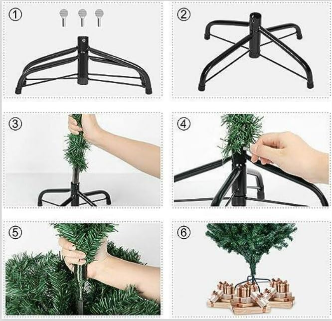 Artificial 1.2m Green Christmas Tree with Metal Stand