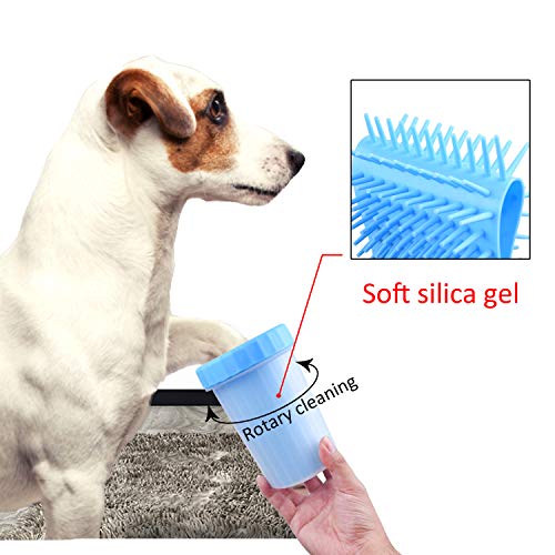 Kare & Kind Dog Paw Cleaner - Portable Washer Pet Cleaning Brush for Bathing and Grooming - Removes, Dirt, Mud, Debris - Soft Silicone Bristles Gentle for Pets - Also Includes Microfiber Cloth