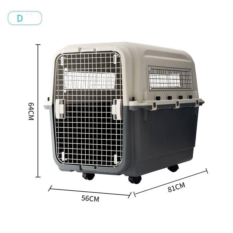 Mighty Pet Transporter Travel Carrier Box, Cat Dog Puppy Plastic Transport Cage, Size D