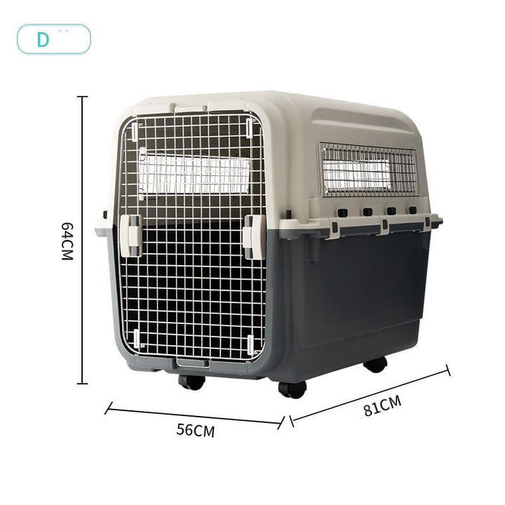 Mighty Pet Transporter Travel Carrier Box, Cat Dog Puppy Plastic Transport Cage, Size D