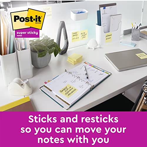 Post-it Super Sticky Notes, 6-Pack, 90 Sheets, 76x127mm, Canary Yellow