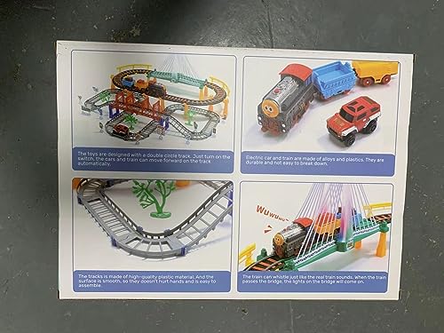 Train Set Toy, Tracks Car Toy, Train Track Playset for 3 4 5 Years Old Toddlers, Kids, Boys and Girls