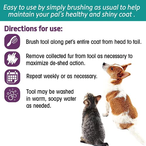 Posh Pooch Deshedding Cat Brush Tool, Bladeless Deshedding Malting Cat Deshedder Kitten Brush Tool To Remove Loose Hair & Help Cat Shedding & Malting, Safe Alternative to Sharp Blades