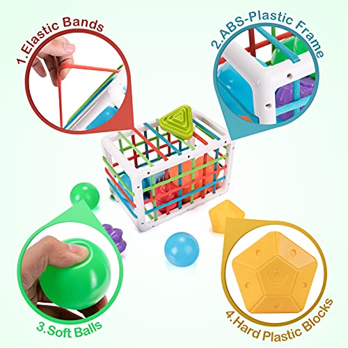 Sensory Activity Cube Montessori Shape Sorter Toy
