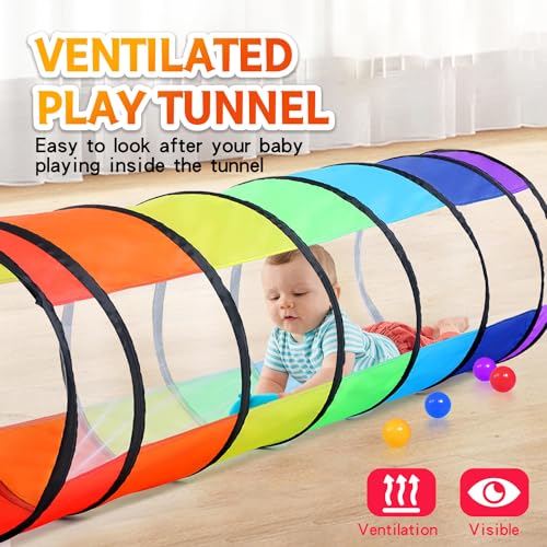 SweHouse Baby Pop Up Play Tunnel for Toddlers with Mesh Window, Cat Tunnel for Dogs Pets, Kids Crawling Tunnel Play Tent