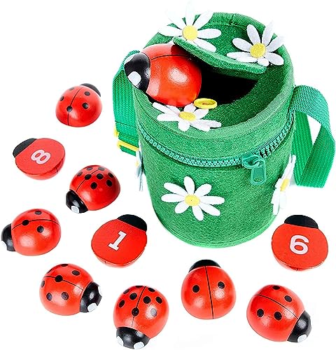 Impulse Ladybird Counting,Educational Montessori Concept,Counting Toy for Children Wooden Educational Toy for Children 2, 3, 4, 5 Years,Learning Numbers, Fine Motor Skills Develop Wooden Toy Numbers