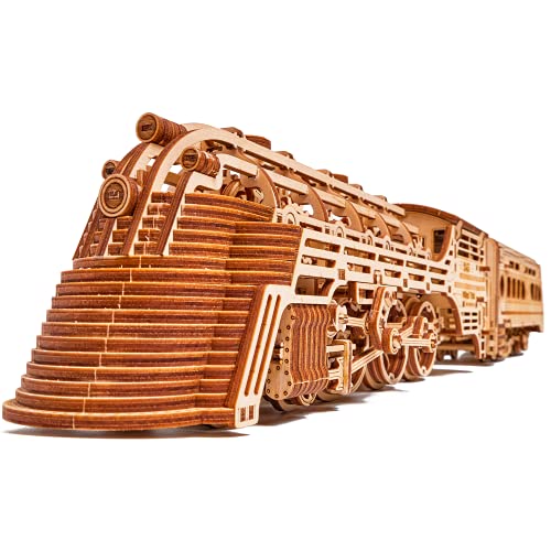 Wood Trick Atlantic Express Train 3D Wooden Puzzles for Adults and Kids to Build