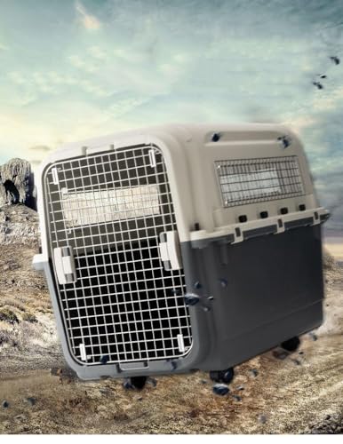 Mighty Pet Transporter Travel Carrier Box, Cat Dog Puppy Plastic Transport Cage, Size D