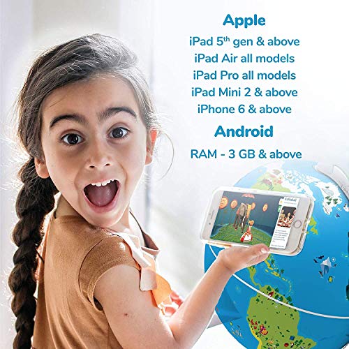 PlayShifu Educational Globe for Kids, Orboot Earth (Globe + App) Interactive AR World Globe, 400 Wonders, 1000+ Facts